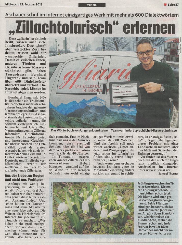kronen Zeitung 21 Feb 2018
